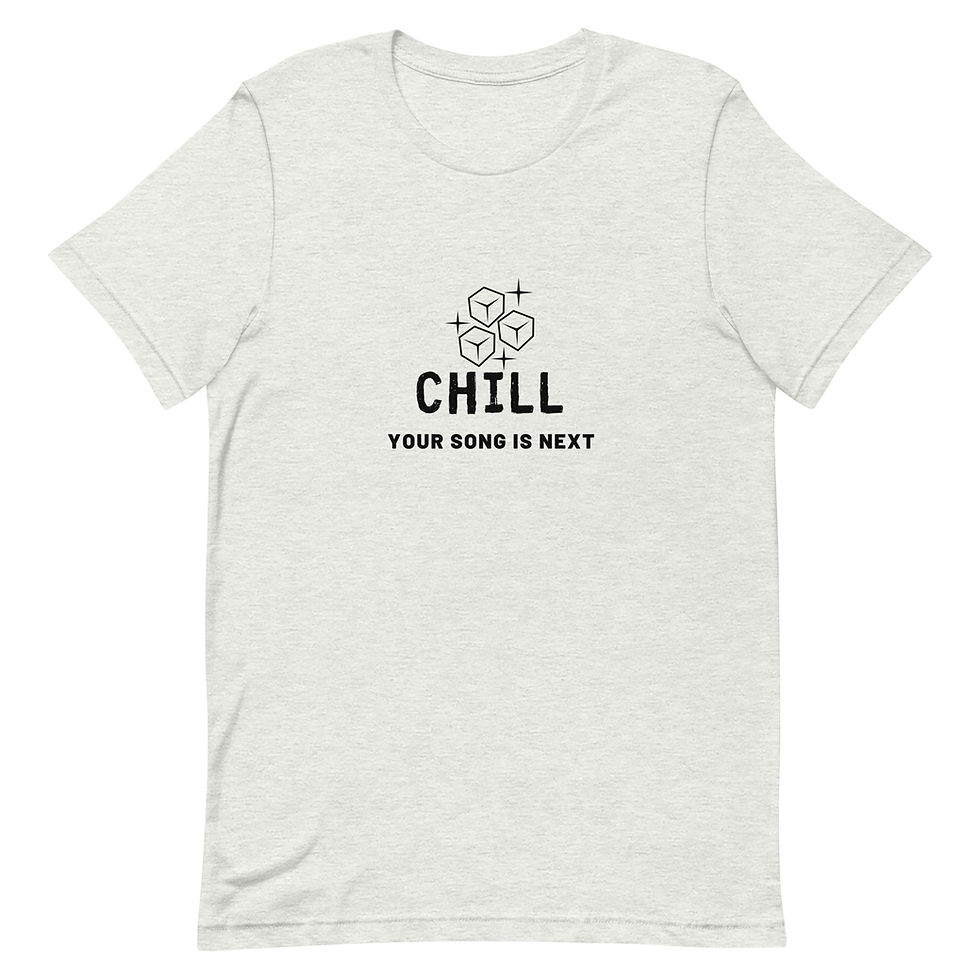 Thumbnail: Chill Your Song is Next -  Unisex Short-Sleeve T-Shirt - Black Logo