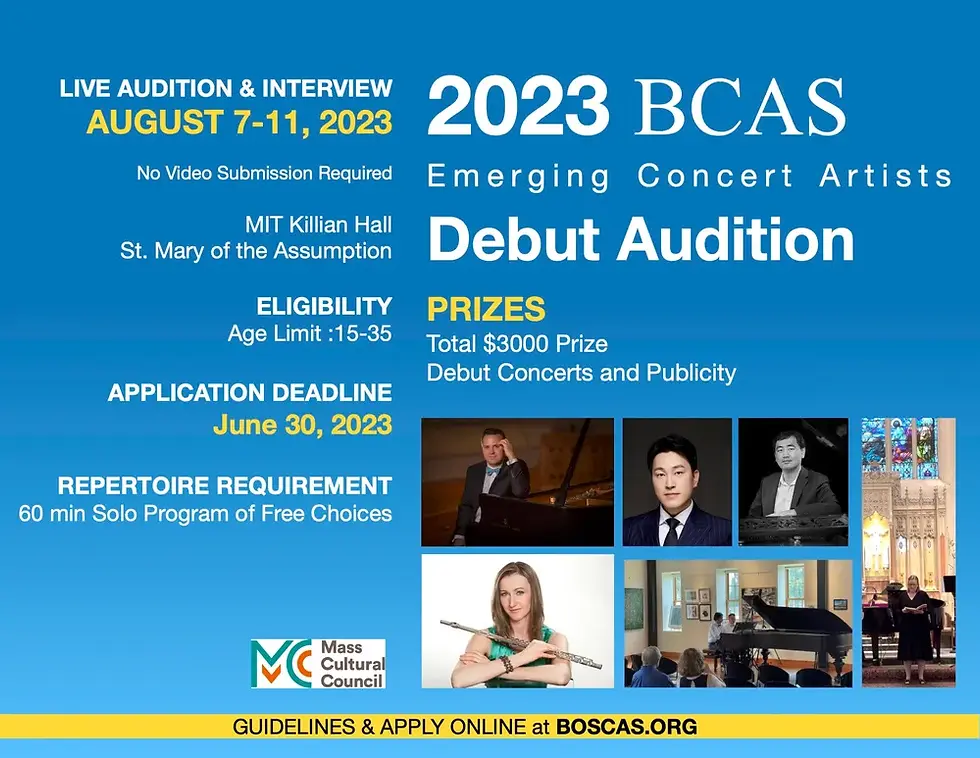 Boston Concert Artist Society Open Auditions