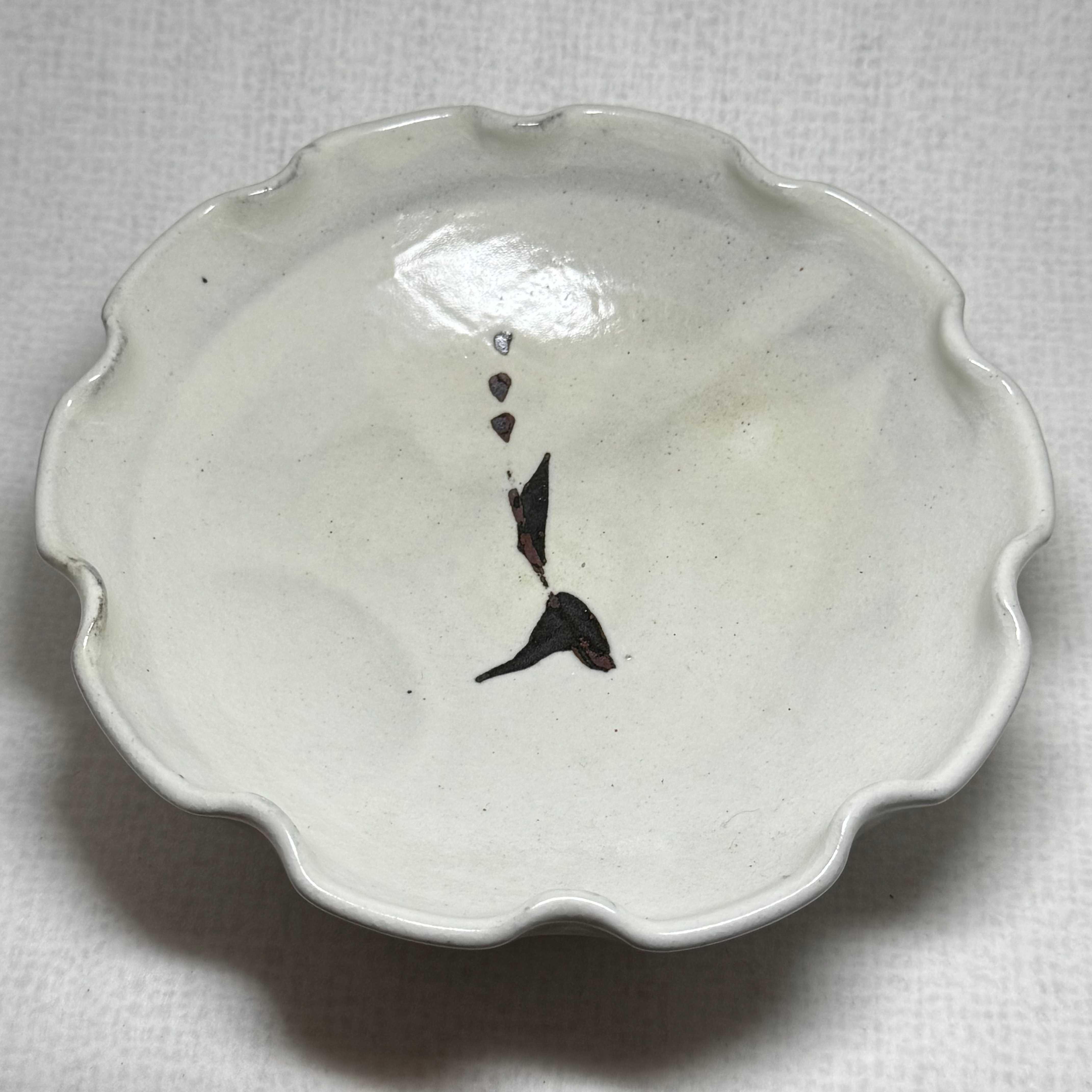 UU26)Karatsu ware plate Kenji Koga φ17.5cm