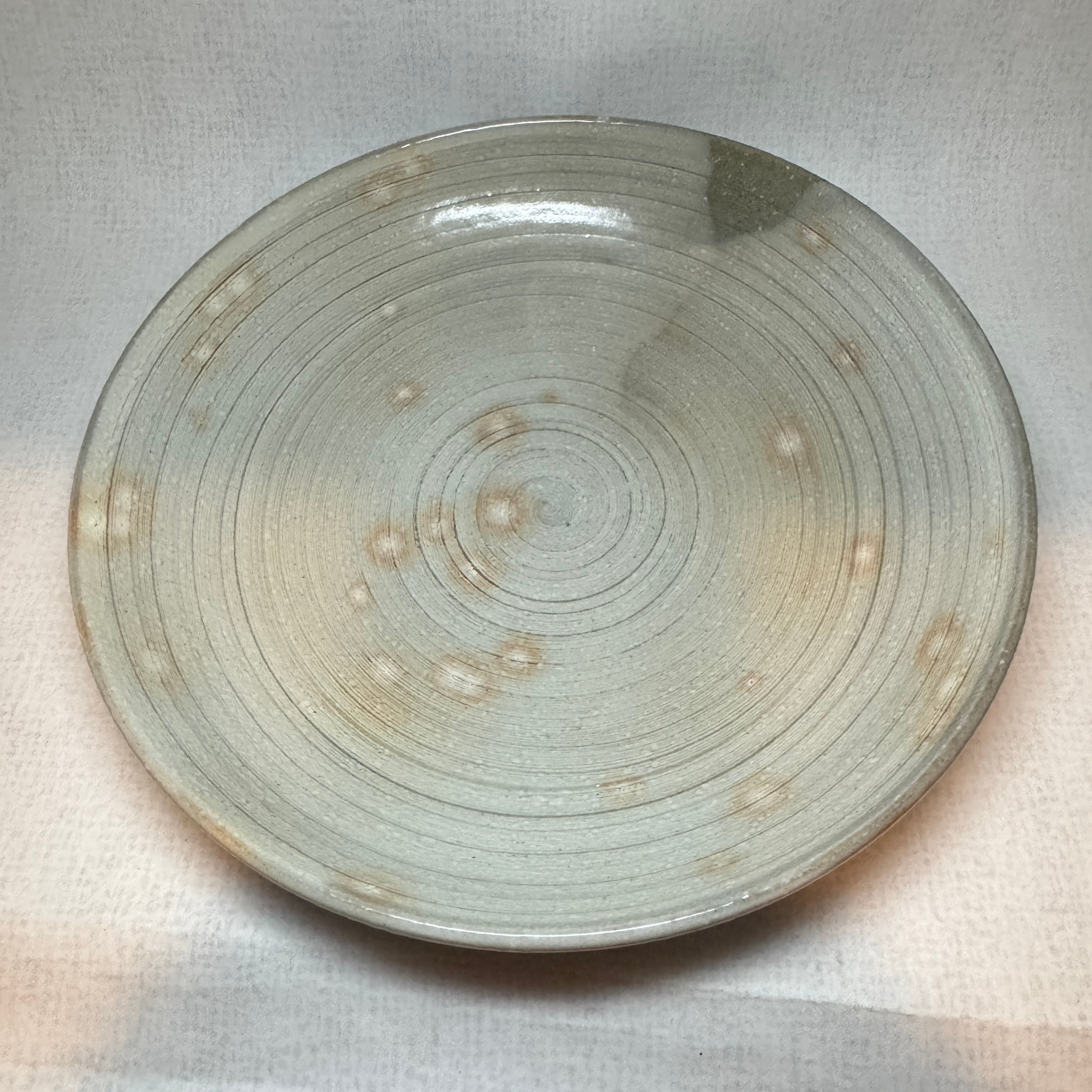 AE54)Hagi ware Senshu Okada plate φ22cm