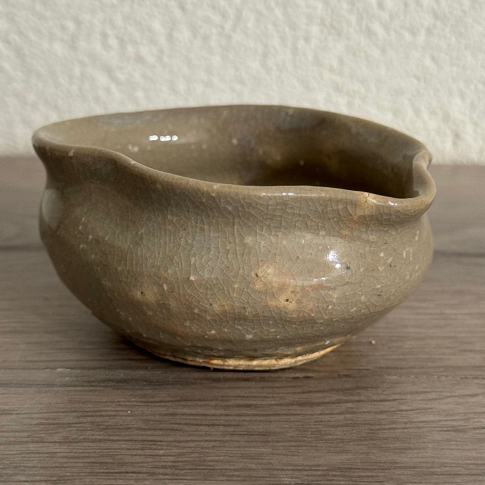 Thumbnail: M074)Hagi ware Dousen Tsuchitani lipped bowl Yuzamashi boiled water cooling