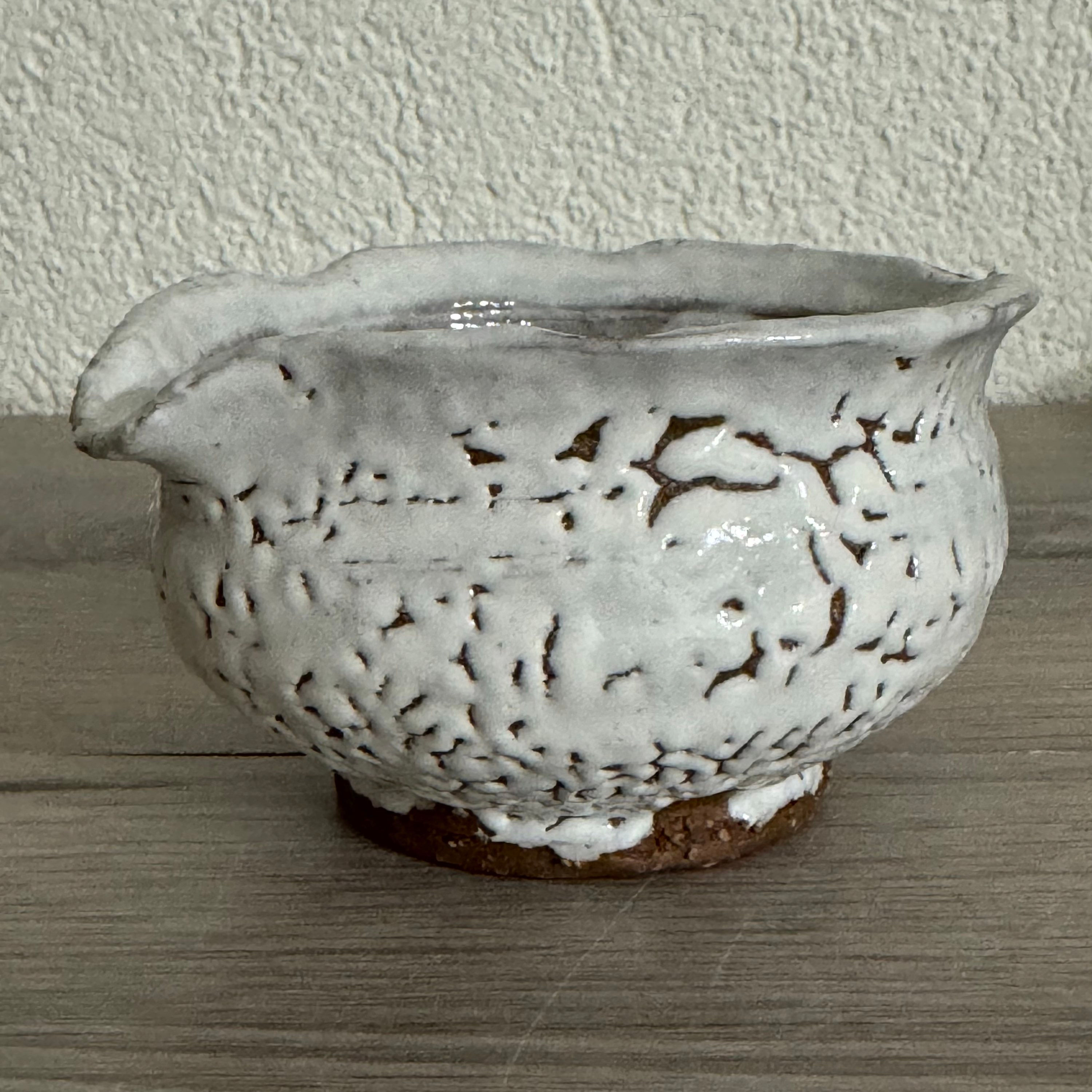 J081)Hagi ware Kunisuke Nakahara lipped bowl Yuzamashi boiled water coolingのコピー