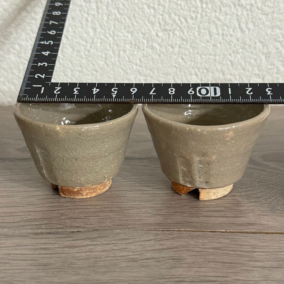 Thumbnail: M082)Hagi ware Dousen Tsuchitani sencha cup,mini tea cup(2 for €24,00)