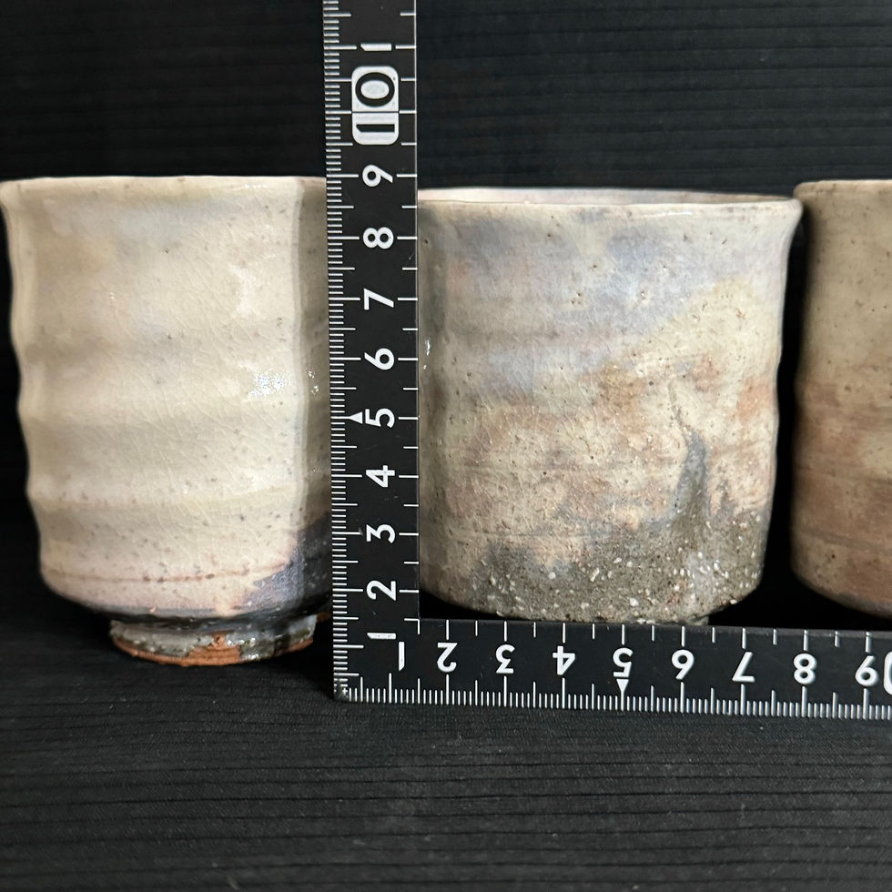 Thumbnail: A063) Hagi ware Kunisuke Nakahara tea cup(3 for €54,00)