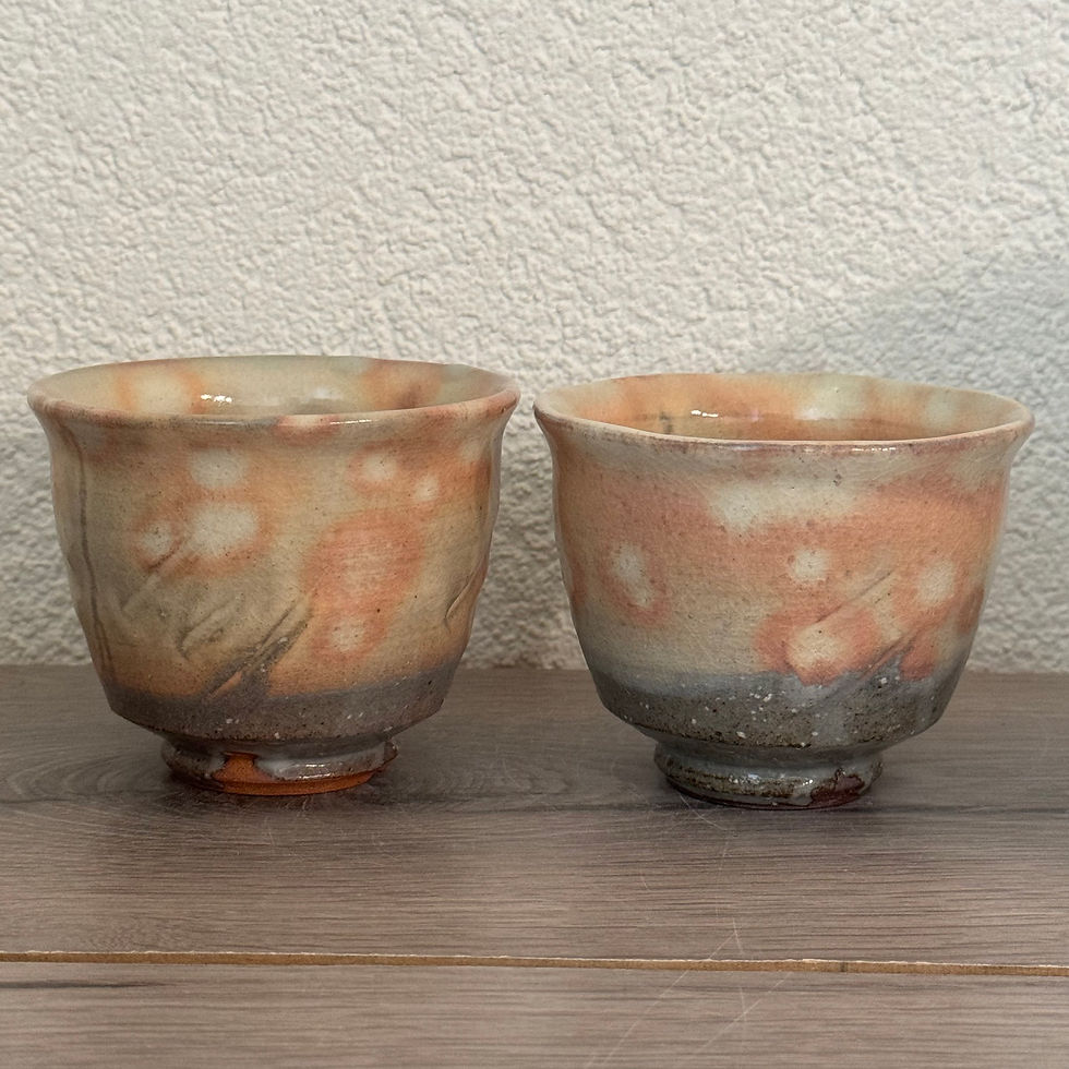 Thumbnail: D066)Hagi ware Yuka Matsuo tea cup(2 for €30,00)