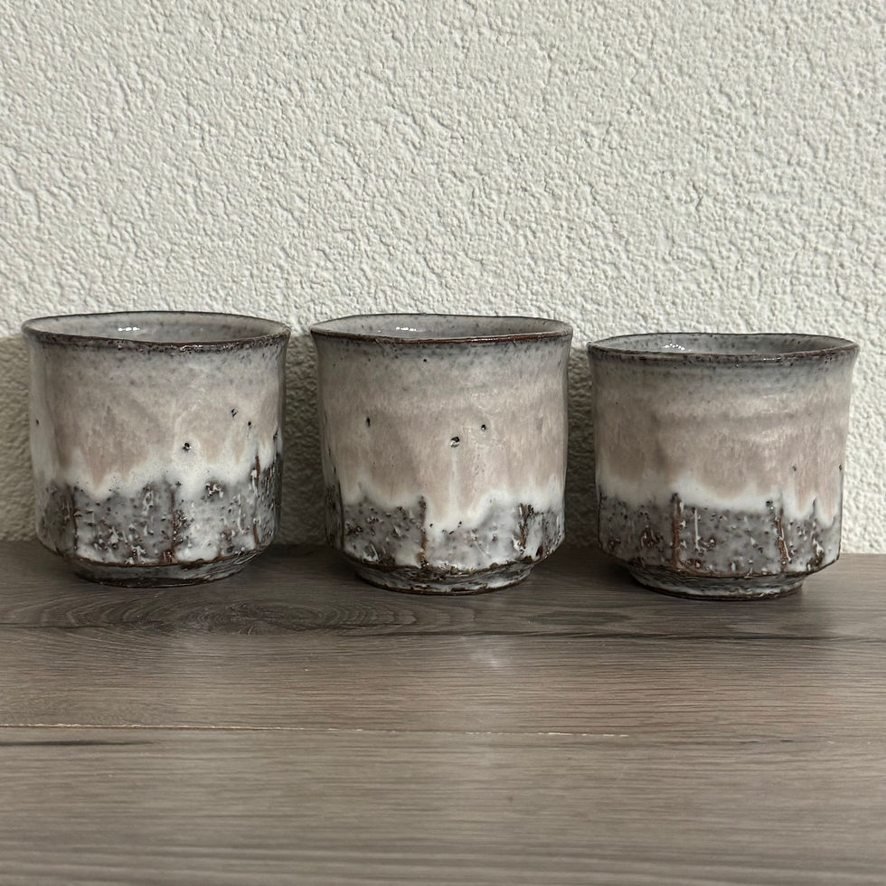 Thumbnail: A074)Hagi ware Kunisuke Nakahara tea cup(3 for €54,00)