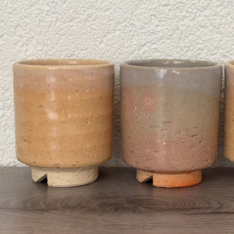 Thumbnail: B018)Hagi ware Tenpozan tea cup(4 for €56,00)