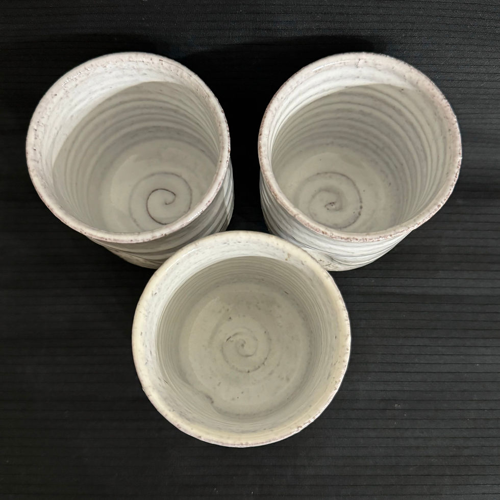 Thumbnail: A061) Hagi ware Kunisuke Nakahara tea cup(3 for €54,00)