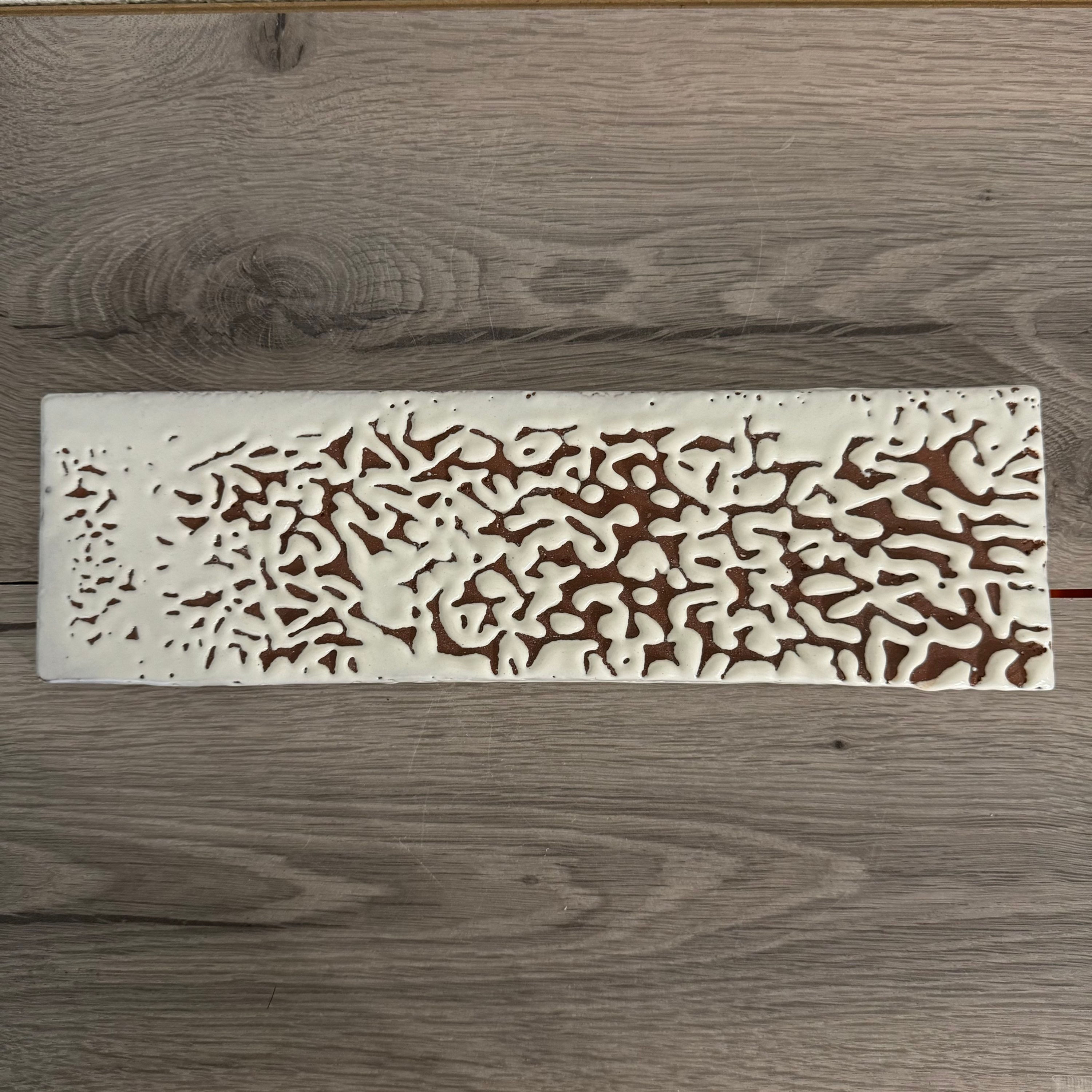 E047)Hagi ware Akira Kawano flat plate,sushi plate (30cm*9cm)