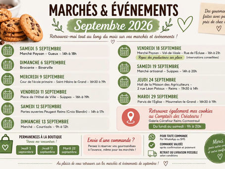 Calendrier des marchés et événements – Septembre 2026
