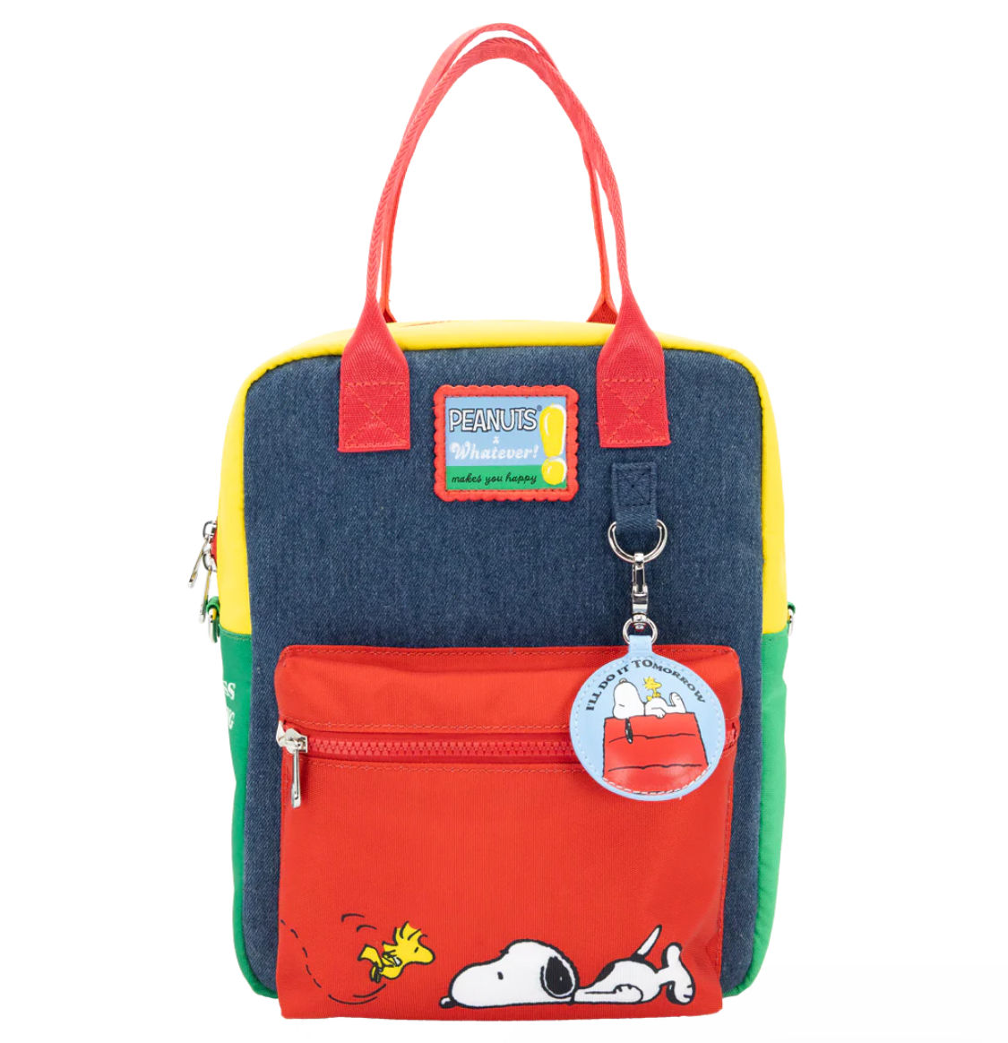 Peanuts 75th Anniversary Color Block Denim & Canvas Convertible Bag