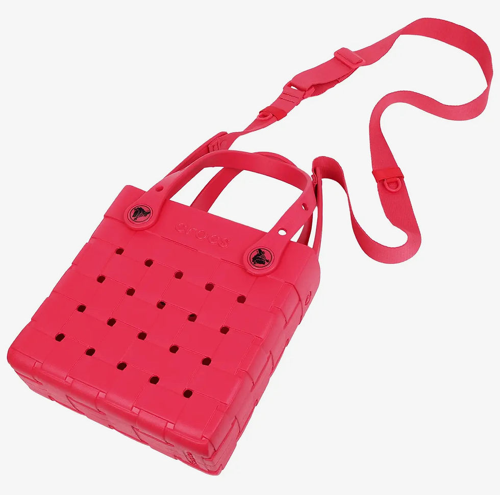 Thumbnail: Crocs Small Woven Crossbody Tote w/ Top Handles & Strap - Red