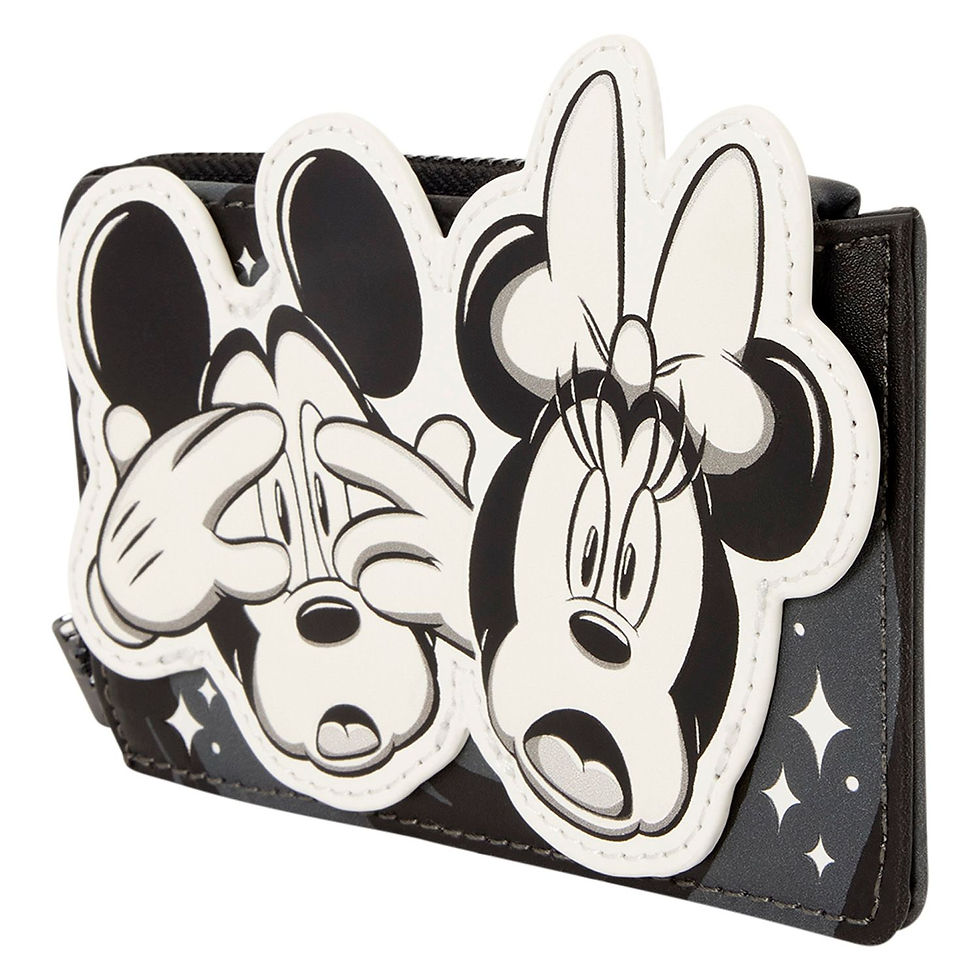 Thumbnail: Disney Mickey Mouse & Minnie Mouse Ghost Zip Card Holder Wallet by Loungefly