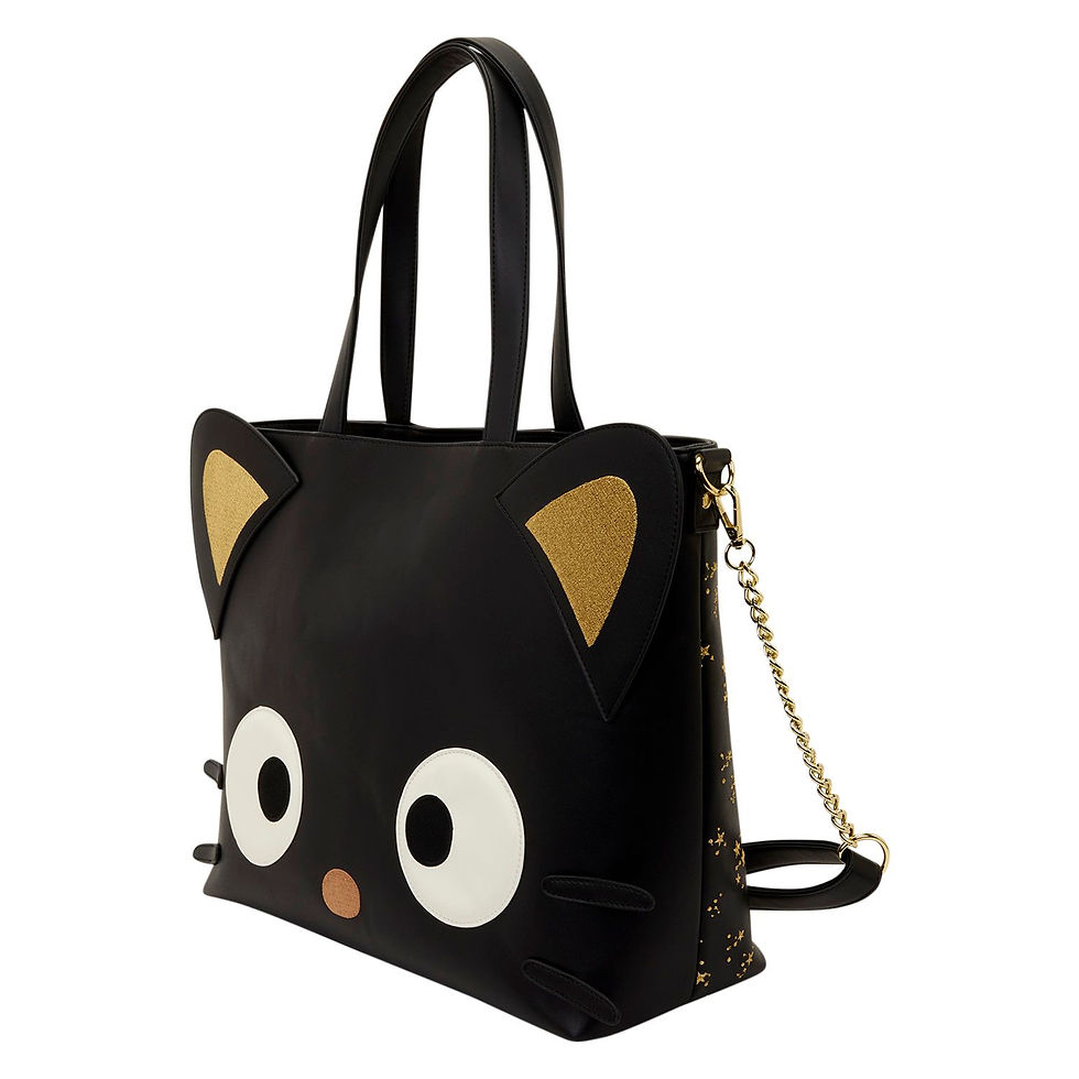 Thumbnail: Sanrio Chococat Gold Stars Tote Crossbody Bag with Star Coin Bag by Loungefly