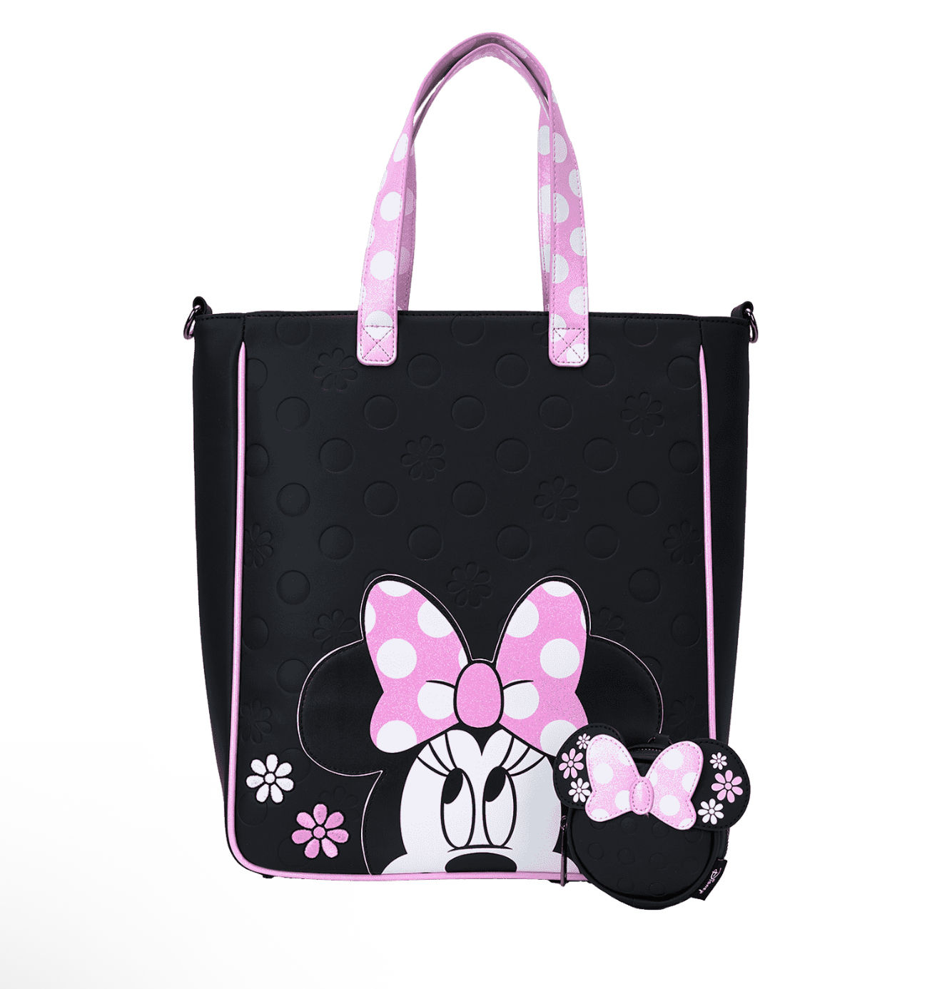 Loungefly DISNEY MINNIE FLORAL ROCK THE DOTS TOTE WITH COIN BAG