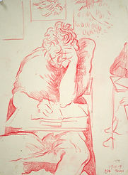 A Harrow Journey - Trials, PS7, 19-11-15. Crayon on paper. Simon Page.