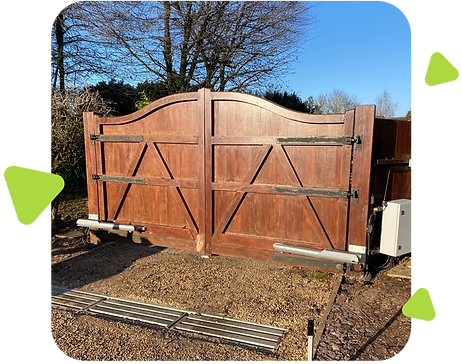 wooden swing gate