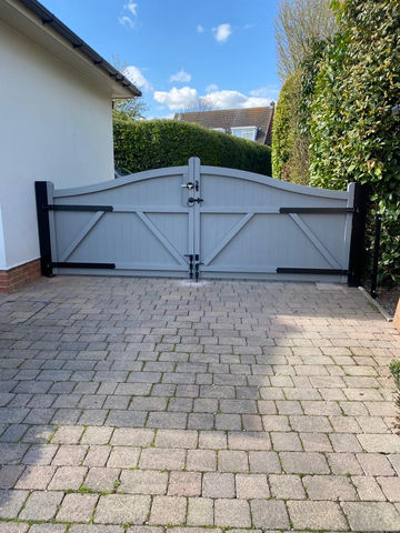 Blue Curved Swing Gate