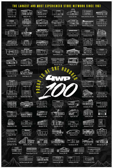 4wp 4 wheel parts Toyo JL vehicle wrap 100 Stores Poster