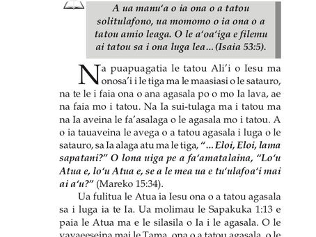 UA IA AVEA LE FA’ASALAGA MO A TATOU AGASALA