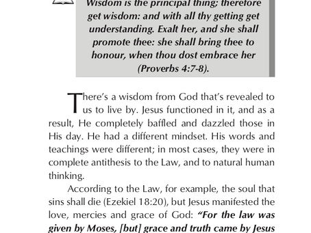 WISDOM STANDS YOU OUT