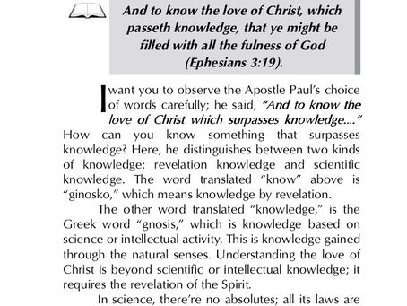 KNOWING HIM BEYOND THE SENSES