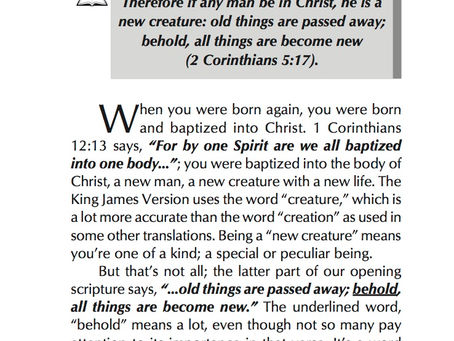 A NEW CREATURE WITH A NEW LIFE