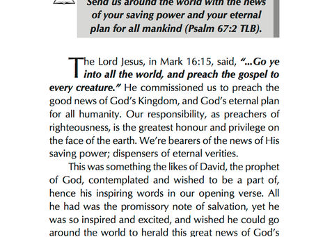 THE NEWS OF HIS SAVING POWER