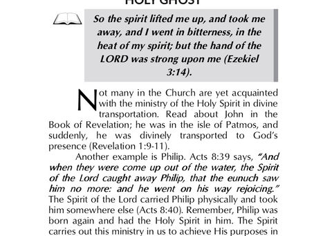 DIVINE TRANSPORTATION BY THE HOLY GHOST