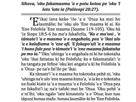 Ko e Maama ‘o e ‘Otua ‘I Ho’o Laumalie