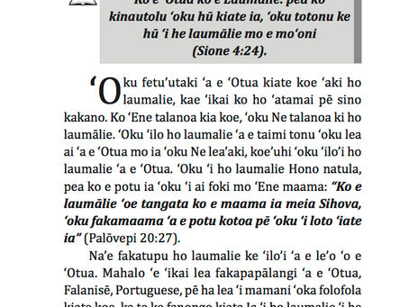 ‘OKU NE FETU’UTAKI MO HO LAUMĀLIE