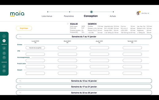 maïa - outil de gestion restauration col