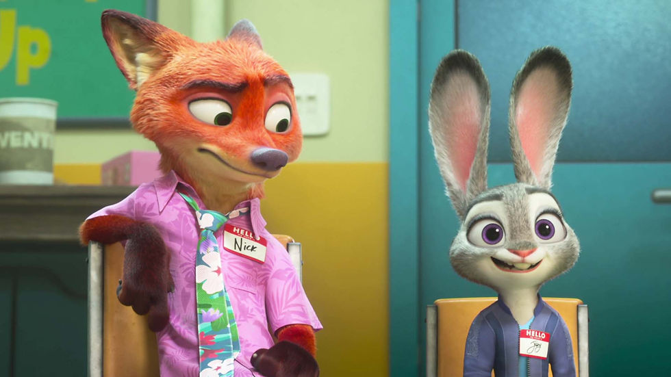 Judy Hopps e Nick Wilde participando do programa Parceiros em Crise em Zootopia 2 (2025)
