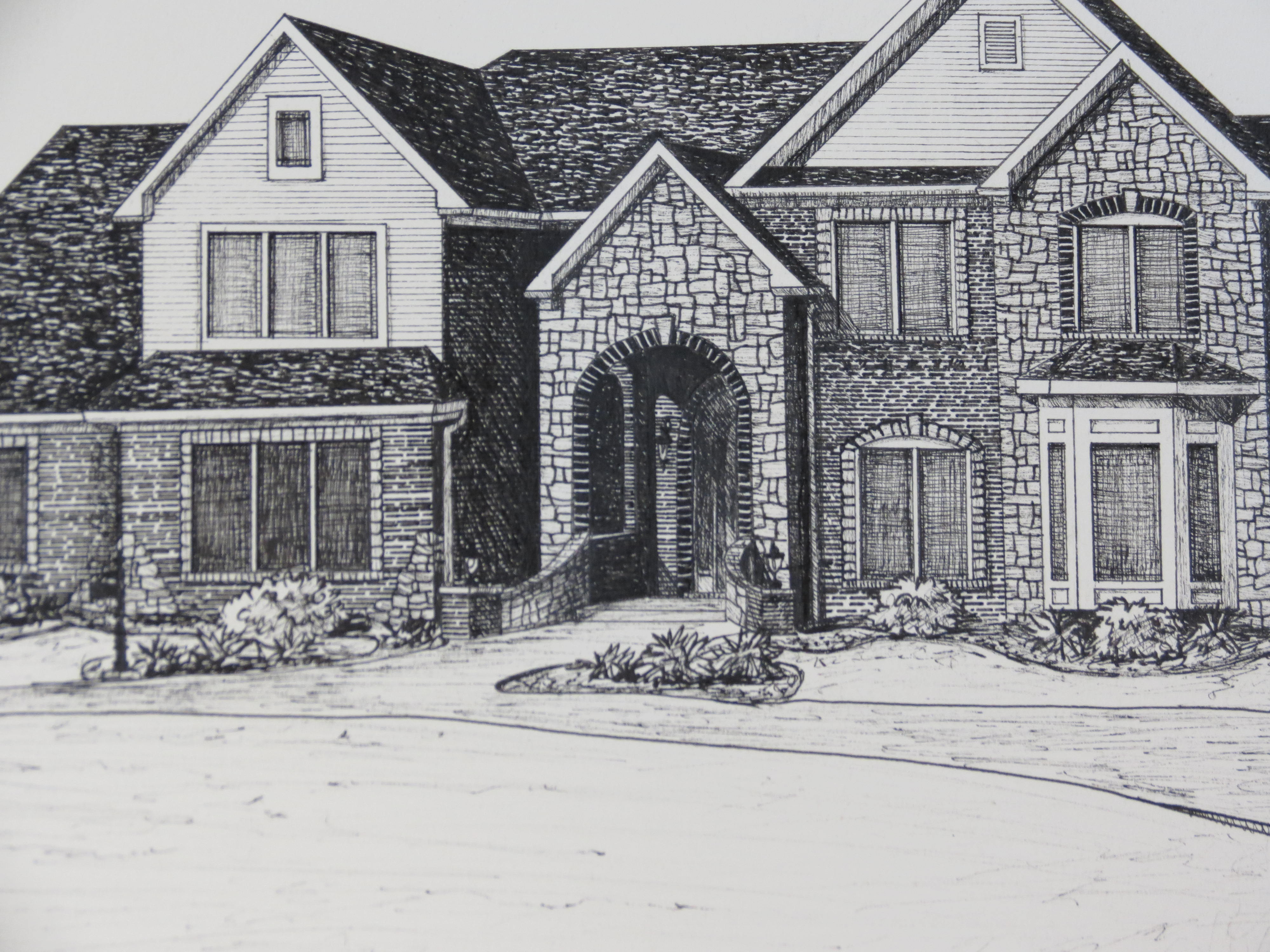 Jen's Home (Detail), by Rosie Abramczyk, Pen and Ink Drawing, 2016 (2)