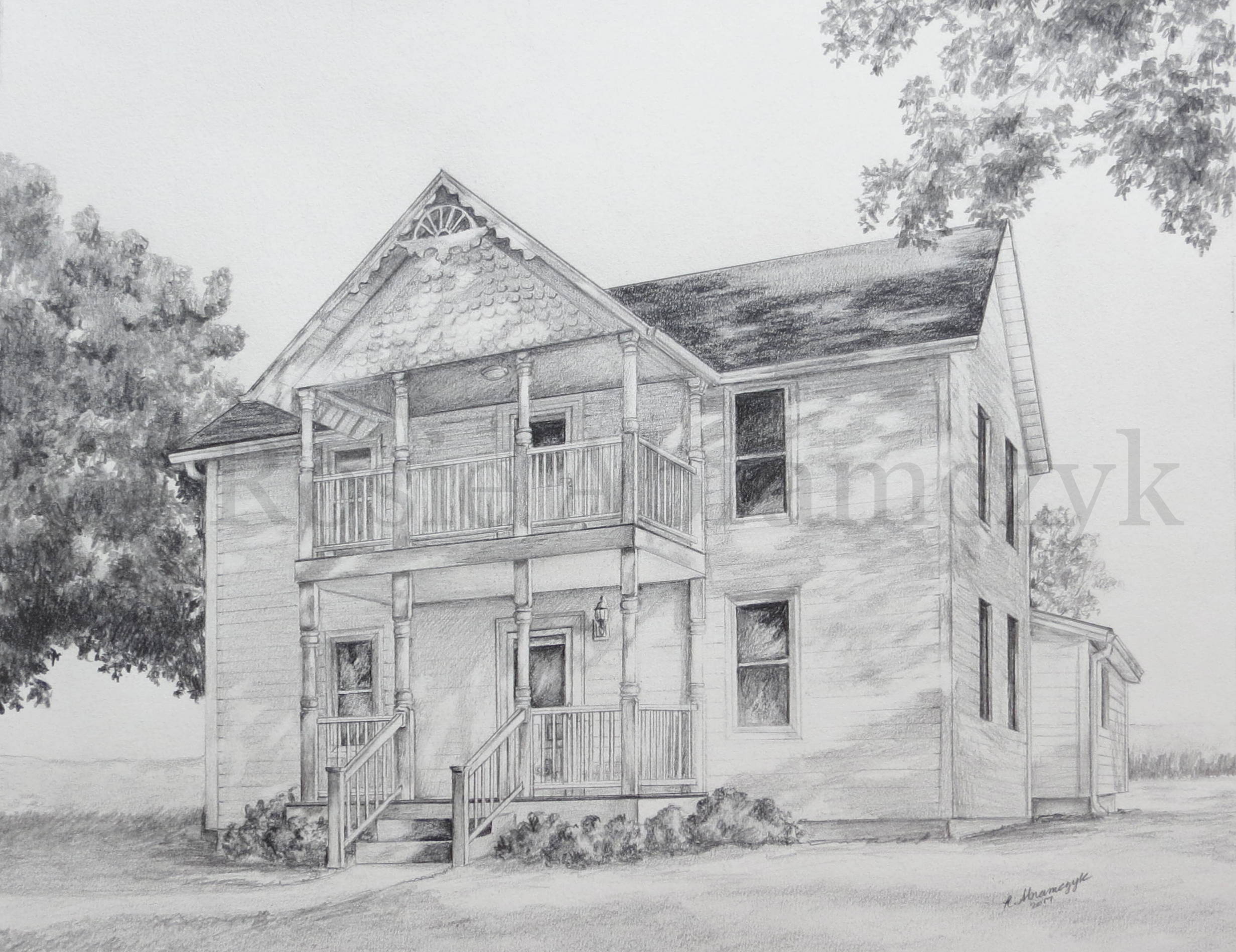 Whitener Home, Marquand, MO, by Rosie Abramczyk, Pencil, 2017