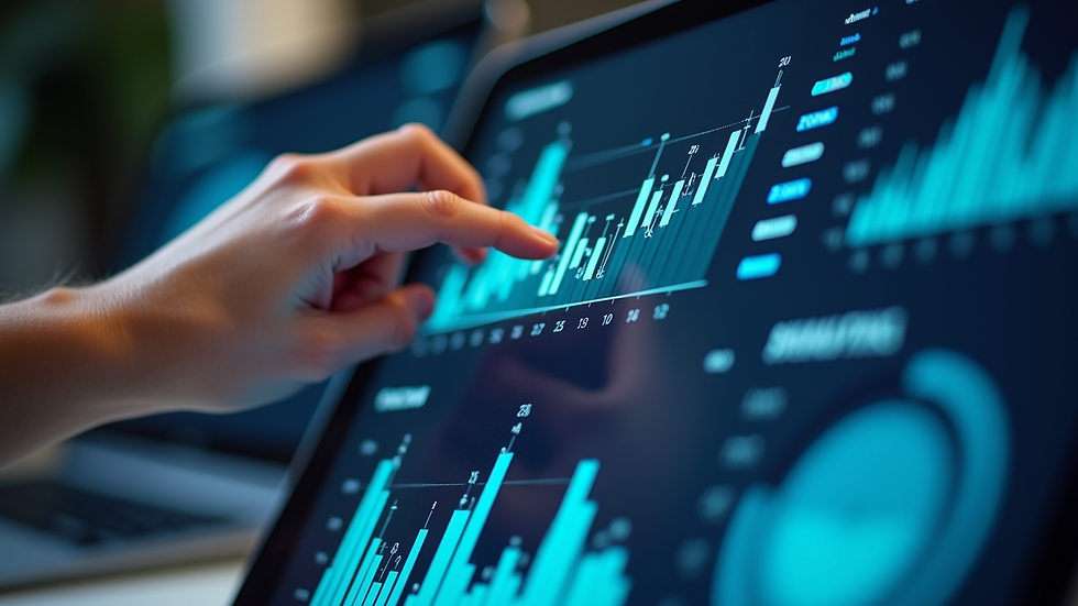 Close-up view of a digital marketing dashboard showing campaign analytics