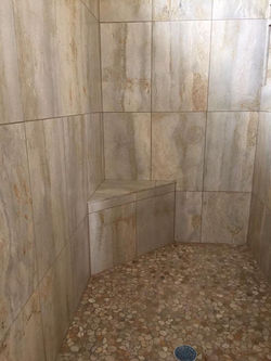 Vein-cut Travertine Shower