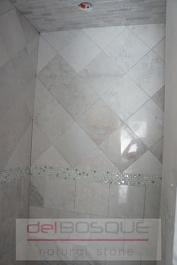 White Marble Shower
