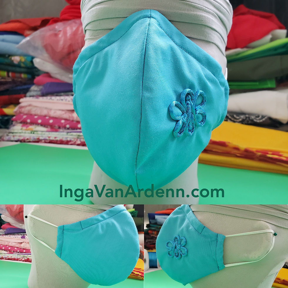 Thumbnail: Solid Reusable Face Mask 3 layers&filter Plain 18 Colors