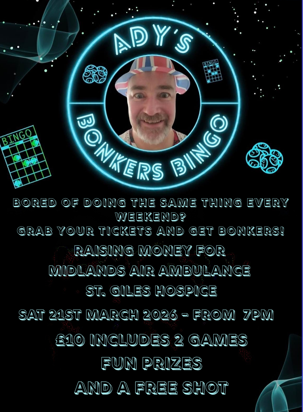 Ady's Bonkers Bingo 21st Mar 26