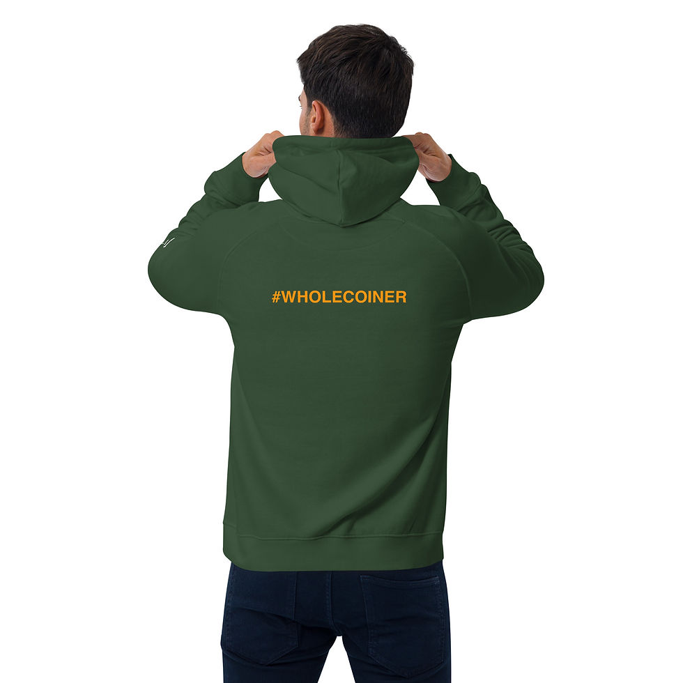 Thumbnail: I HOLD SATS - WHOLE COINER - PRINTED - Unisex Eco Raglan Hoodie