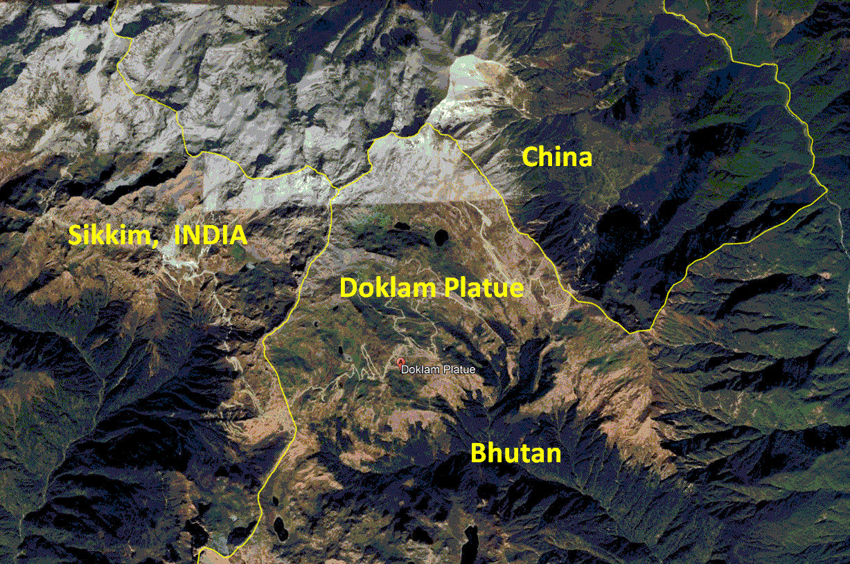 Satellite Images revealed present situation at disputed Doklam