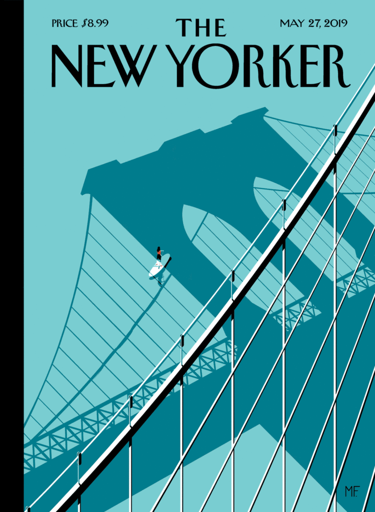 new yorker cover, paddlexaminer, standuup paddler, paddling