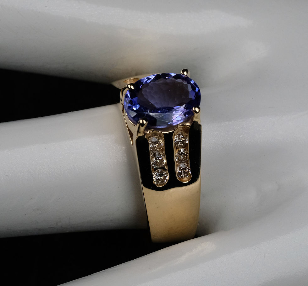 Thumbnail: Pre-Owned 14K YG 1.39ct Tanzanite .42ct Diamond Ring 6.2gm Sz 8.25
