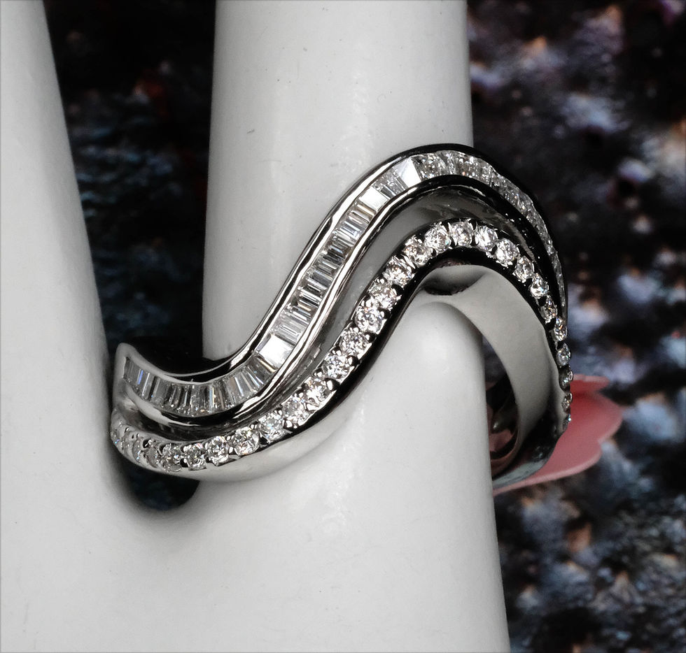 Thumbnail: NEW Bellarri "Dynasty" 18K WG .86ct F/G VS/SI Diamond Ring Sz 7