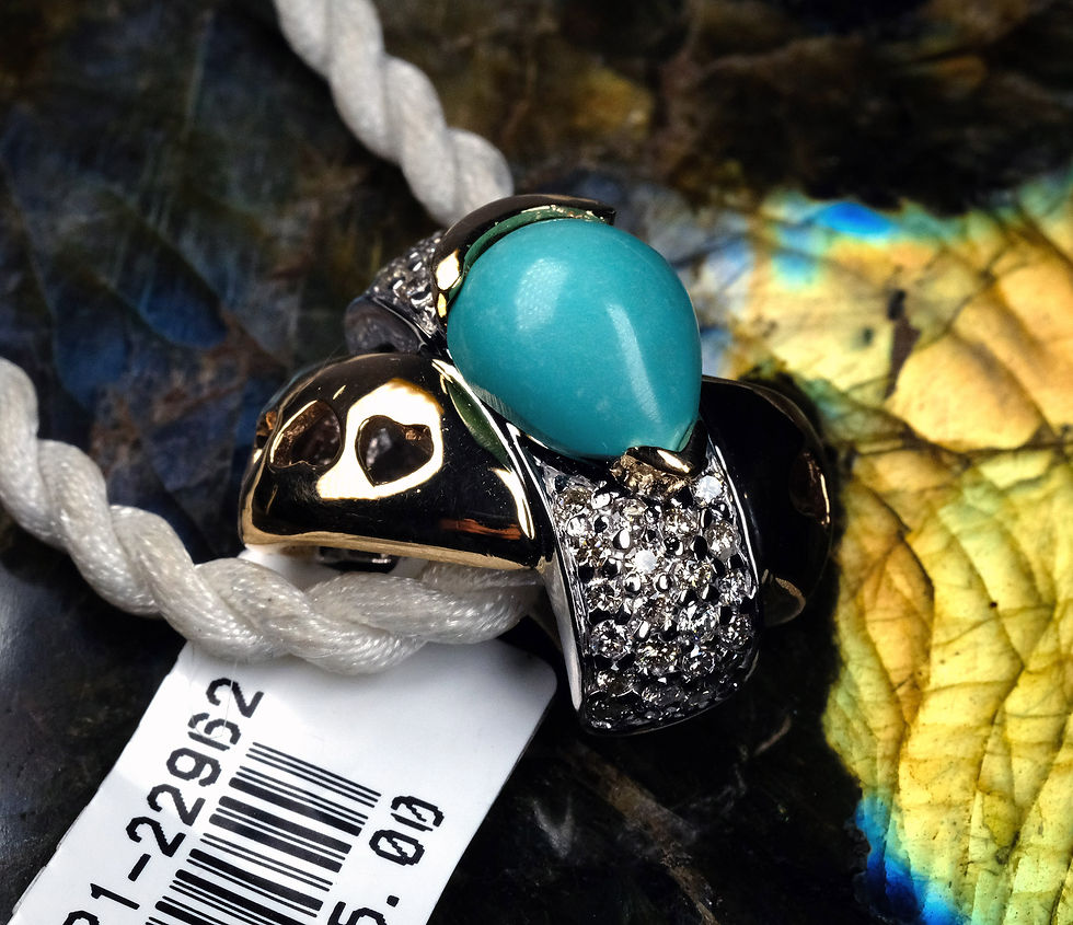 Thumbnail: Pre-Owned 14K Y&W Gold Sleeping Beauty Turquoise 1.00ct Diamond Slider Pendant