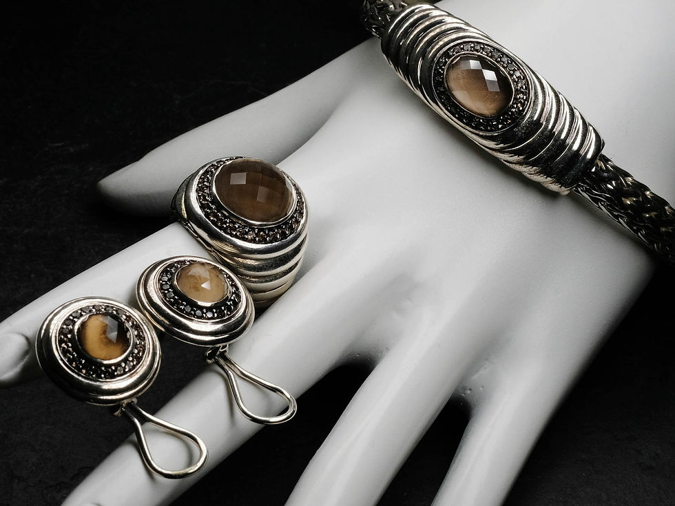 Thumbnail: Pre-Owned John Hardy Sterling Silver Smoky Quartz Ring Size 6
