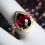 Thumbnail: Pre-Owned Bellarri "Visions" 14K YG Garnet Pink Sapphire Diamond Ring Sz 7
