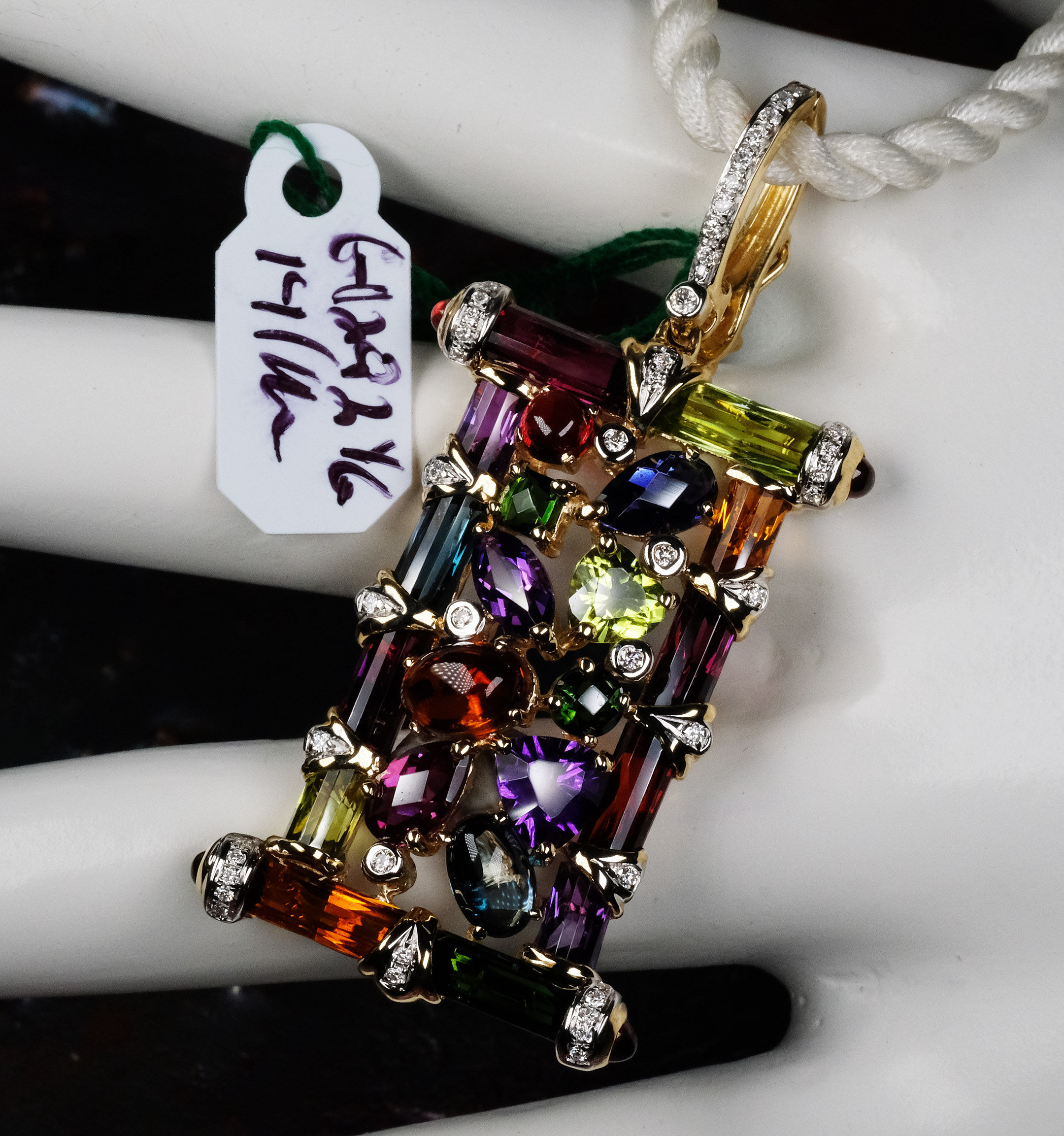 NEW Bellarri "Marquesa" 14K YG Multi-Gem Enhancer Pendant