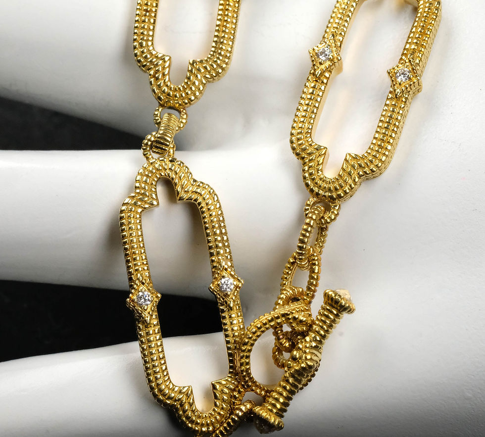 Thumbnail: Pre-Owned Judith Ripka Two Solid 18K YG Chelsea Link Diamond Bracelet